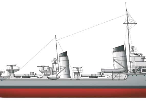 Ship DKM Seeadler [Torpedoboot] (1940) - drawings, dimensions, figures